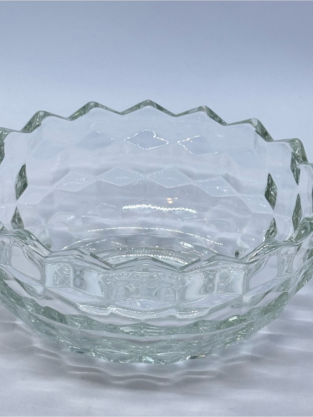 Vintage Homco Clear Cubist Glass Fairy Light Lamp Votive Candle Holder 2 Piece - Picture 7 of 11